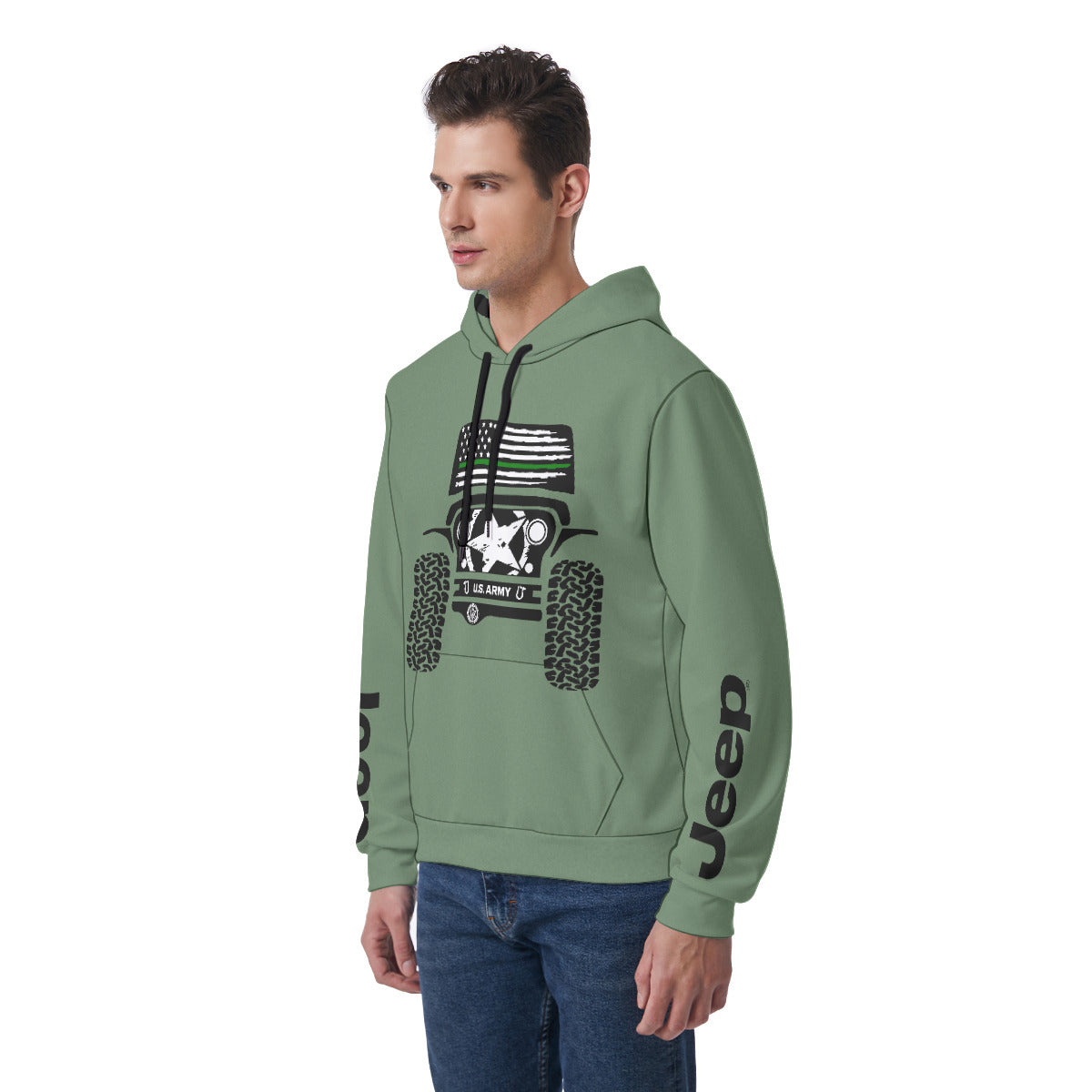 Jeep Army Hoodie-duckduckjeep-offroad-wrangler-gladiator-3d-jeep duck-custom duck-Jeep-The Quacktory-Fun Jeep Ducks-Ducks4Jeep